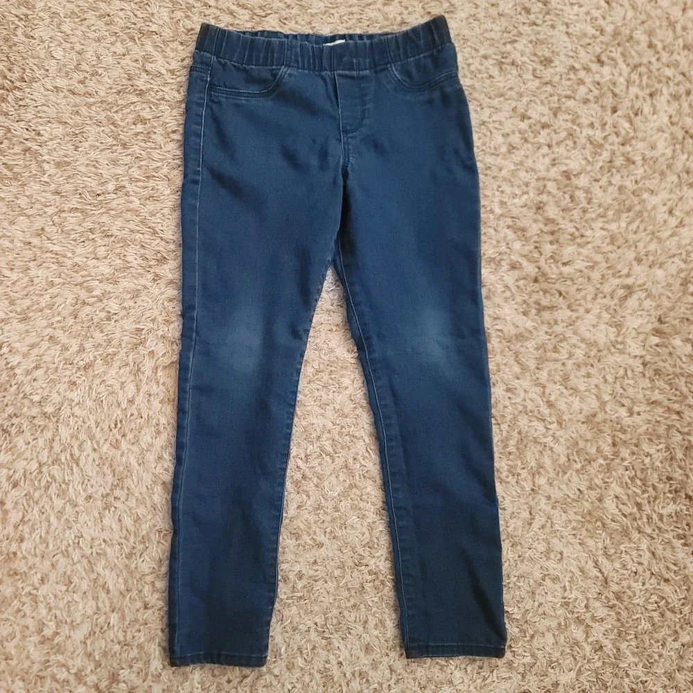 2 OshKosh B'gosh Jeggings Girls Size 8 Blue Denim Elastic Waist Stretch Pants